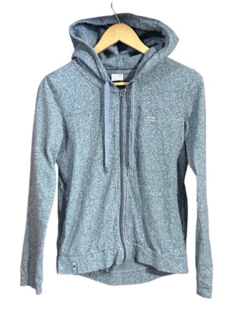Womens Medium Full Zip Gray Hoodie Li-Ning Stretchy Casual Athletic Cotton Top